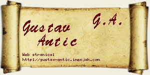 Gustav Antić vizit kartica